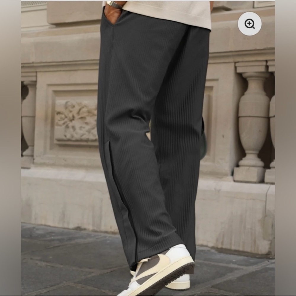 BENKLARK OFF COURT PLEATED PANTS GREY NWT - Picture 2 of 5